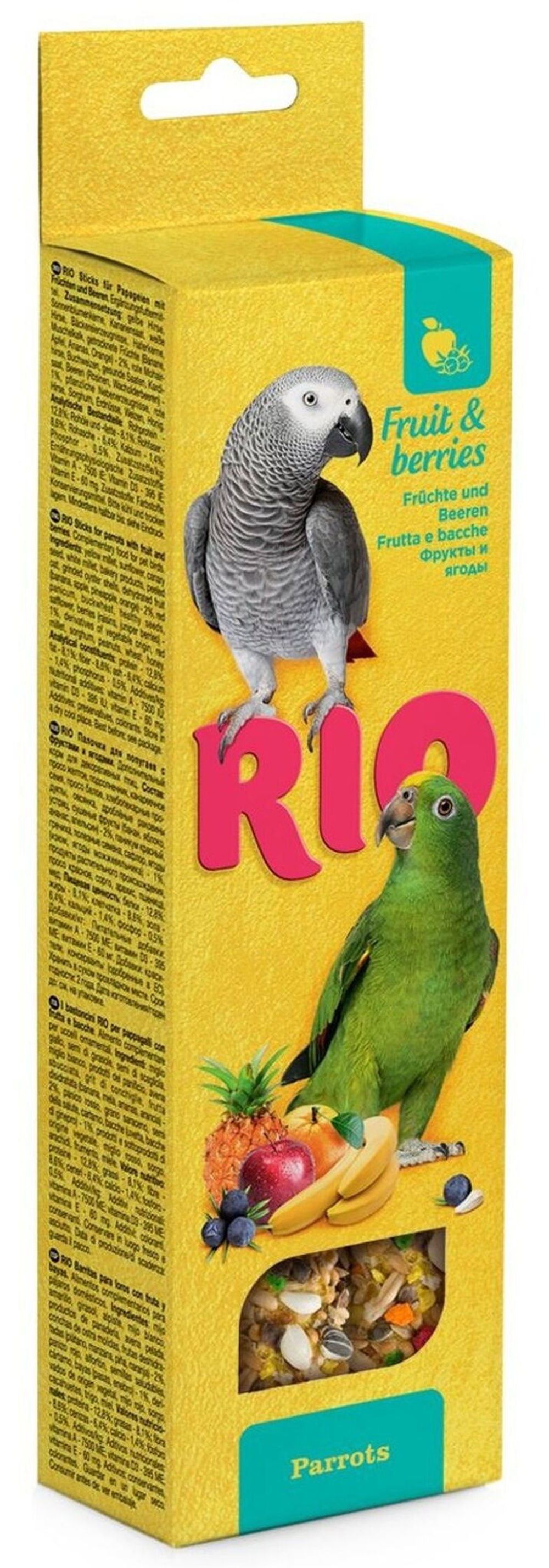 Лакомство RIO Палочки для волнистых попугайчиков и экзотов с медом, 80 г