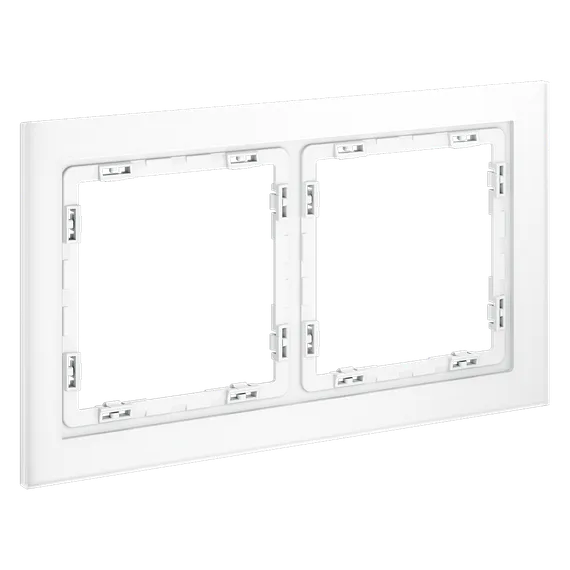 Рамка стеклянная VOLTUM S70 на 2 поста, (белый,матовый,стекло) vls110202