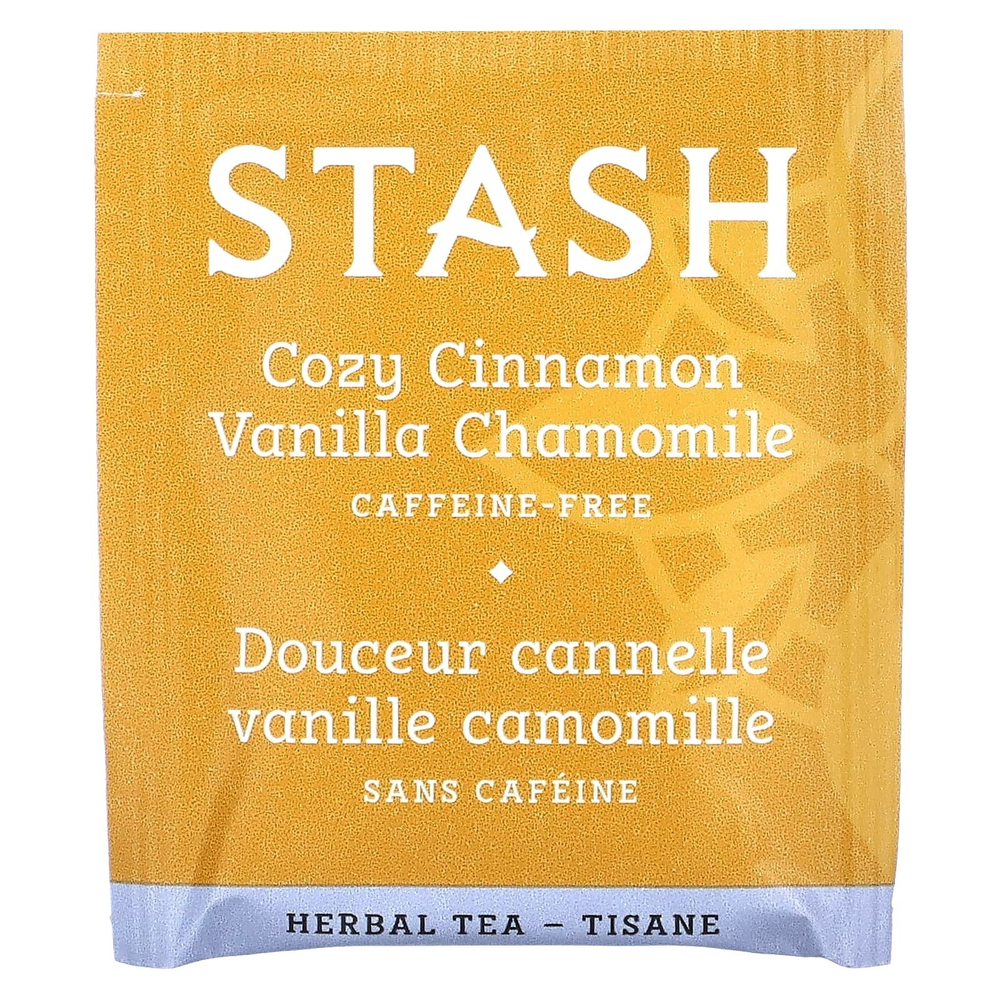Stash Tea, Herbal Tea, корица, ваниль и ромашка, без кофеина, 18 чайных пакетиков, 25 г (0,8 унции)
