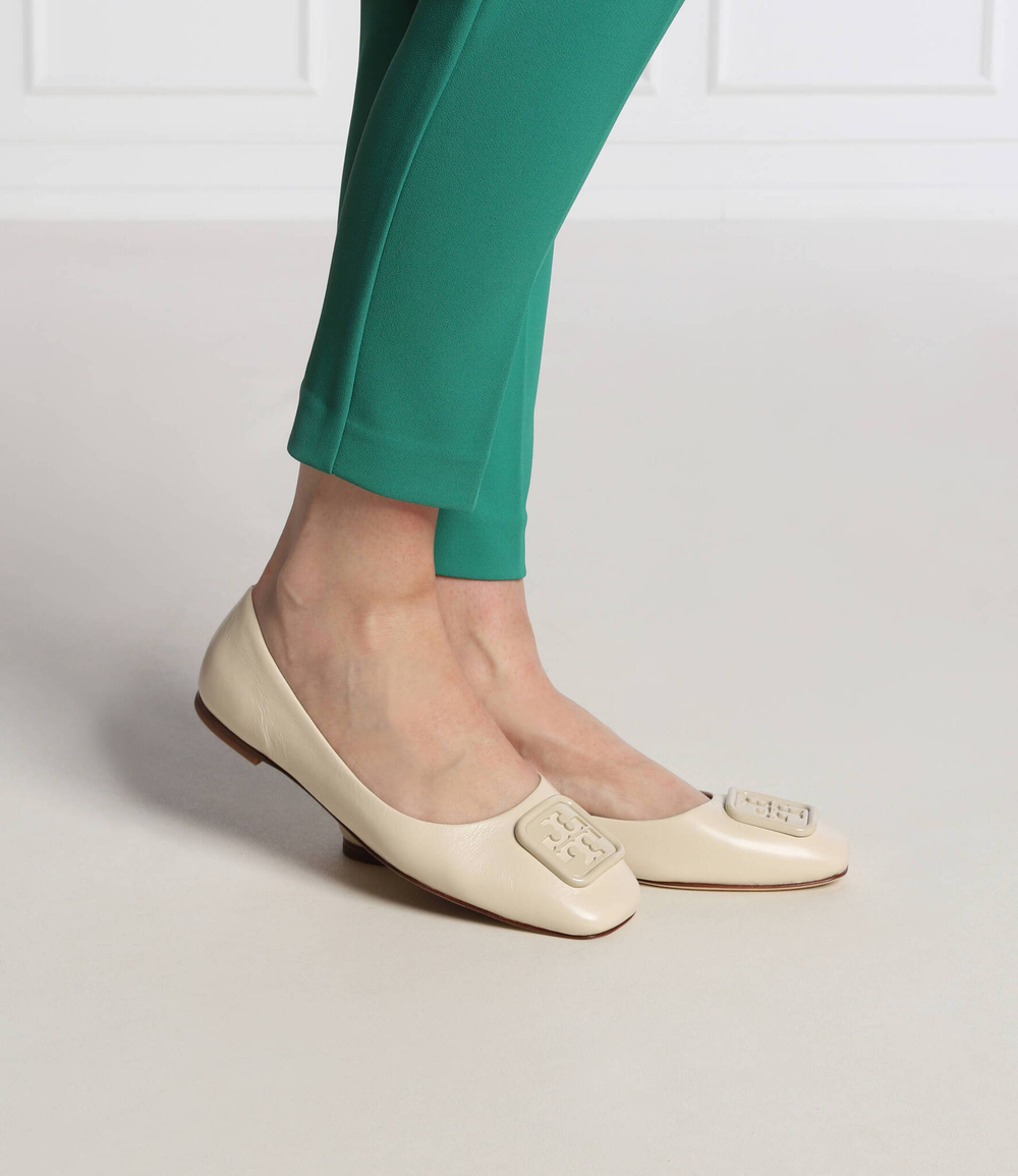 Кожаные балетки georgia TORY BURCH - кремовый(86721)