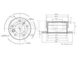Диск тормозной задний UNIO BRD-20268