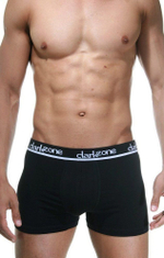 Черные хлопковые трусы-боксеры с брендированной резинкой (Размер: L) (Цвет: черный)