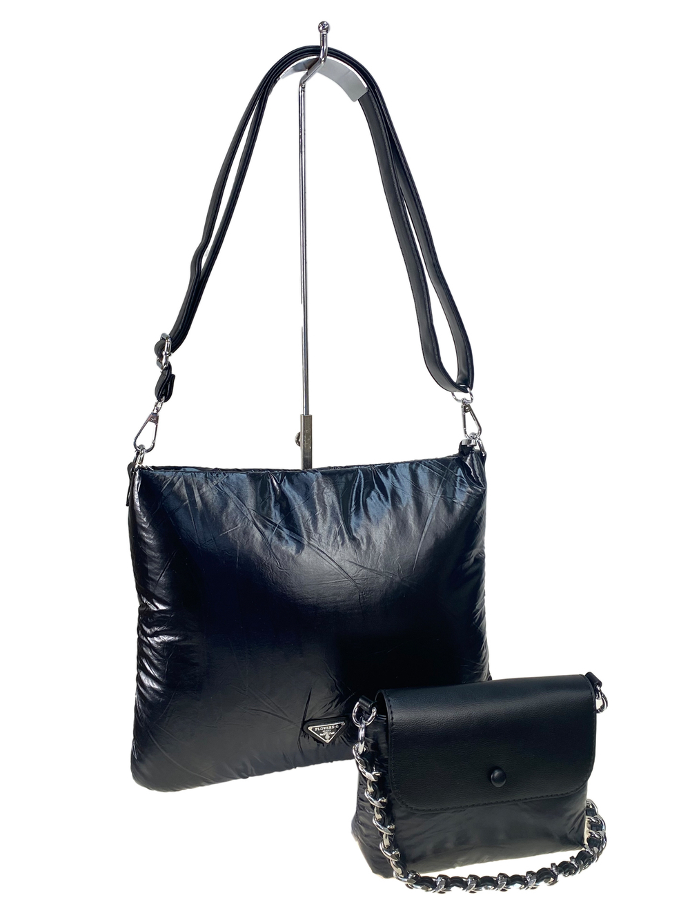 Cтильная женская сумка-шоппер из водоотталкивающей ткани, цвет черный