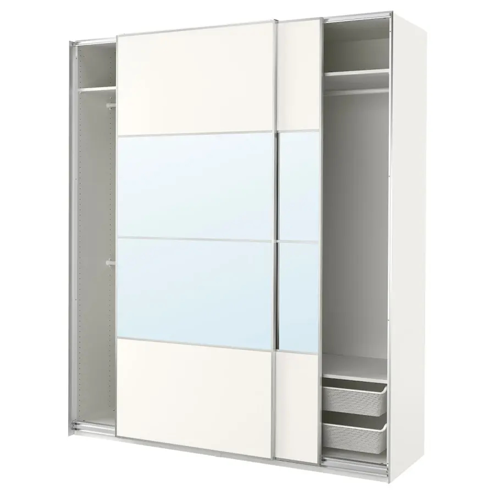 Шкаф - PAX / MEHAMN/AULI  IKEA/ ПАКС / МЕХАМН/ АУЛИ   ИКЕА, 236х200  см, белый