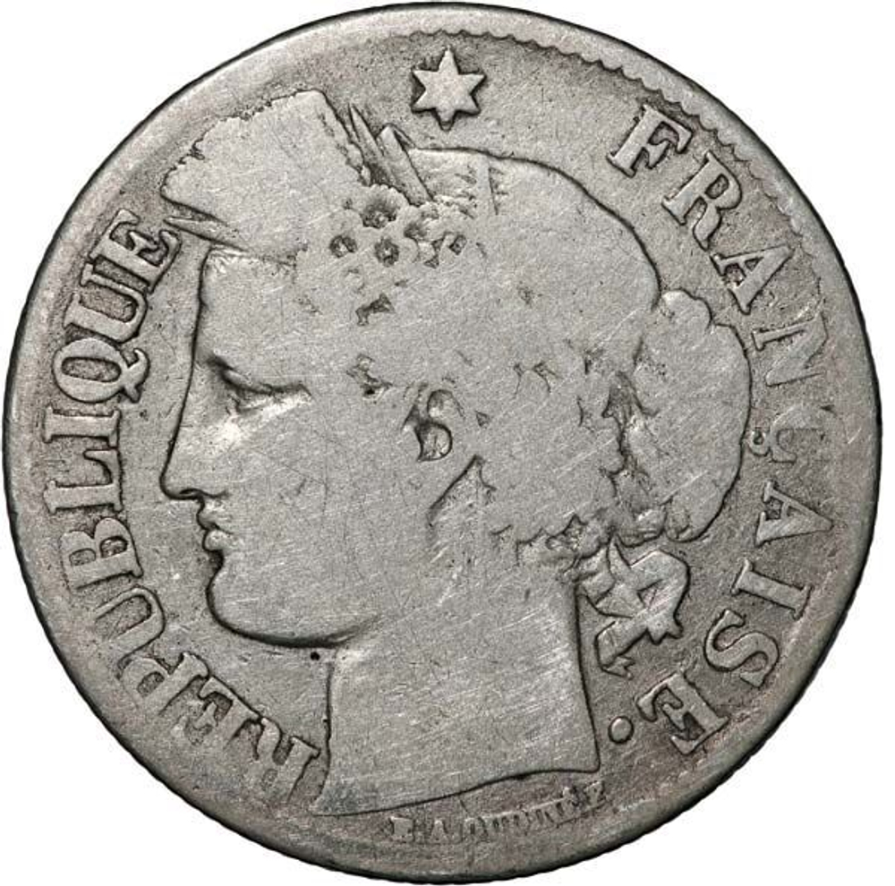 France, 2 Francs, 1871 – "Cérès" (Paris Mint), F