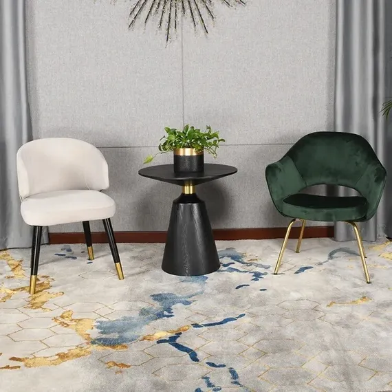 Журнальный столик Nicole, Ø60х60 см, черный с золотом