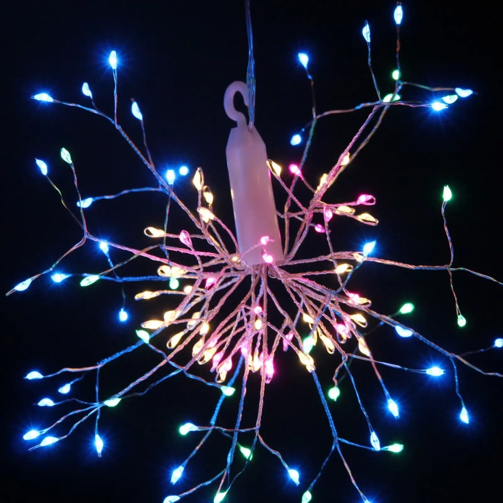 Гирлянда для дома на батарейках «Разряд молнии» 120 ламп LED, d - 20 см, 2 реж.,IP-20, (3хАА), Мультицвет