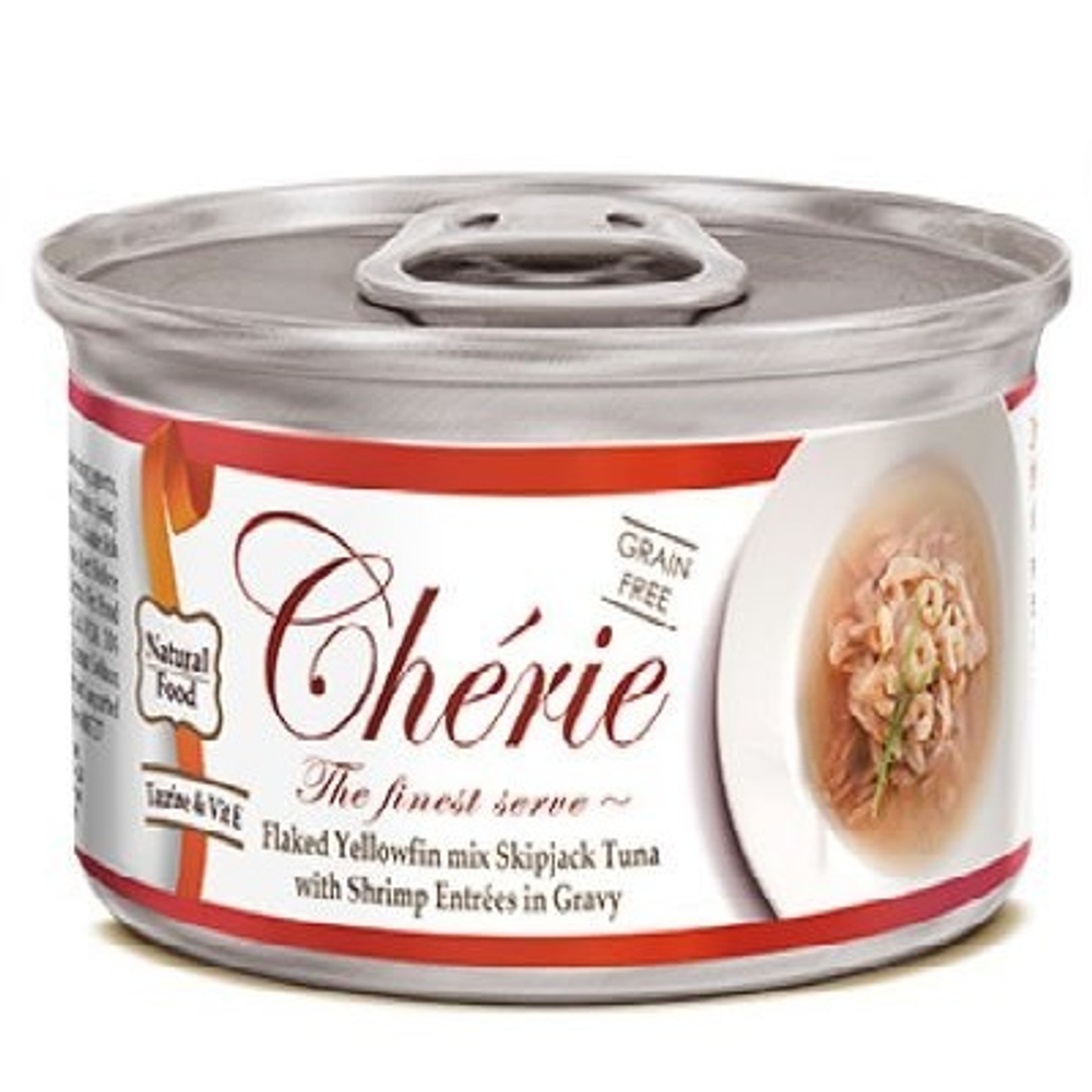 Pettric Cherie - Hairball Control Консервы для кошек Тунец с Креветкой в подливе, 80гр