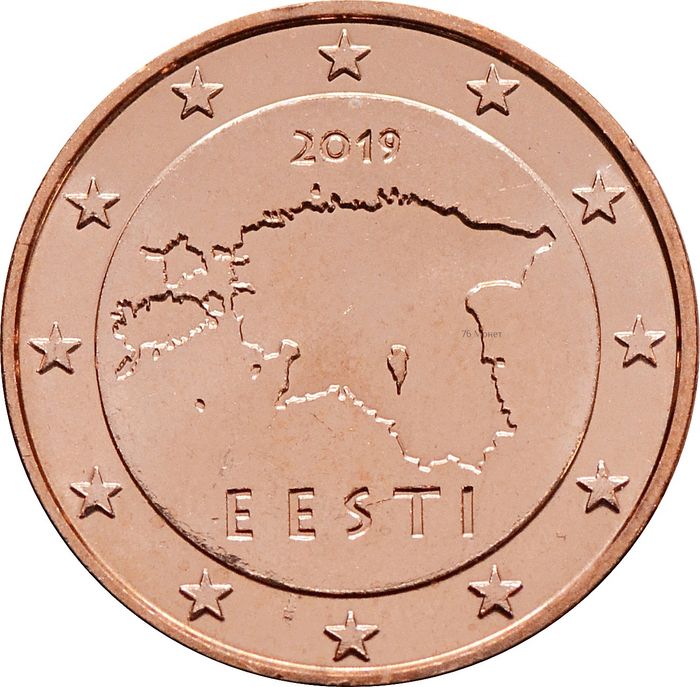 1 евроцент 2019 Эстония (1 euro cent)