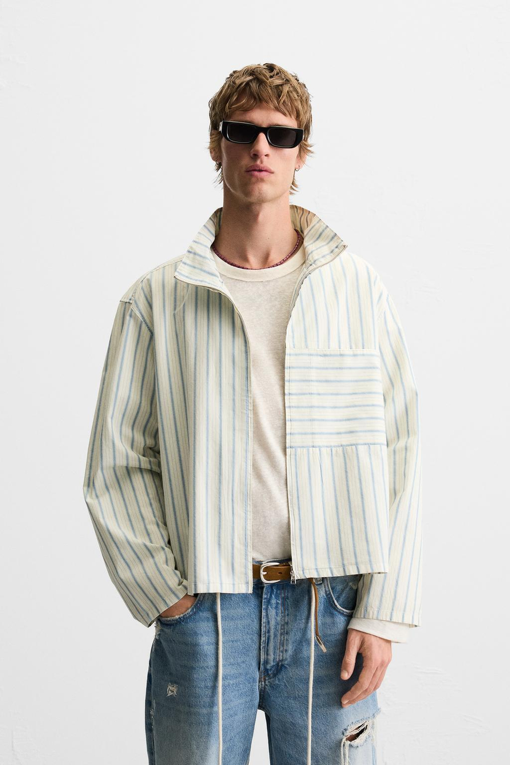 Рубашка boxy-fit в полоску