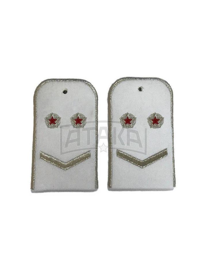 Погоны Метрополитена вышитые белые (1 лычка 2 звезды)