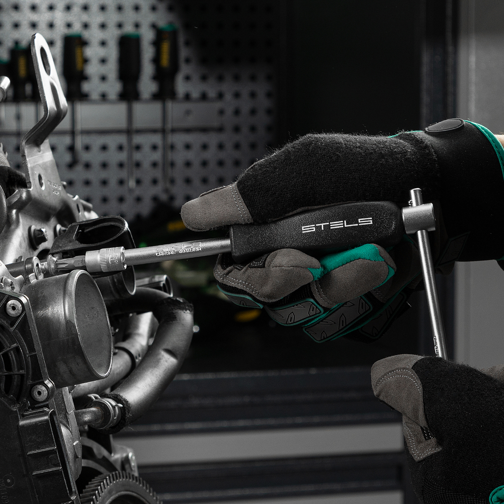 Набор инструментов, 1/4", Cr-V, S2, усиленный кейс, 47 предметов Stels