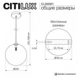 Подвесной светильник Citilux ORTON CL202021