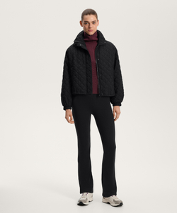 Oysho Вязаный свитер с молнией структурной вязки, темно-гранатовый