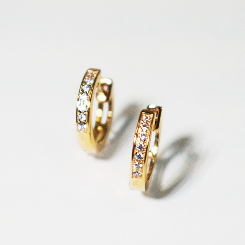 Серьги-кольца с фианитами