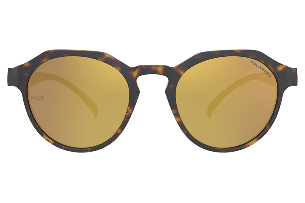 Спортивные очки HILX Feral Matt Demi / Gold Mirror Polarized Lens