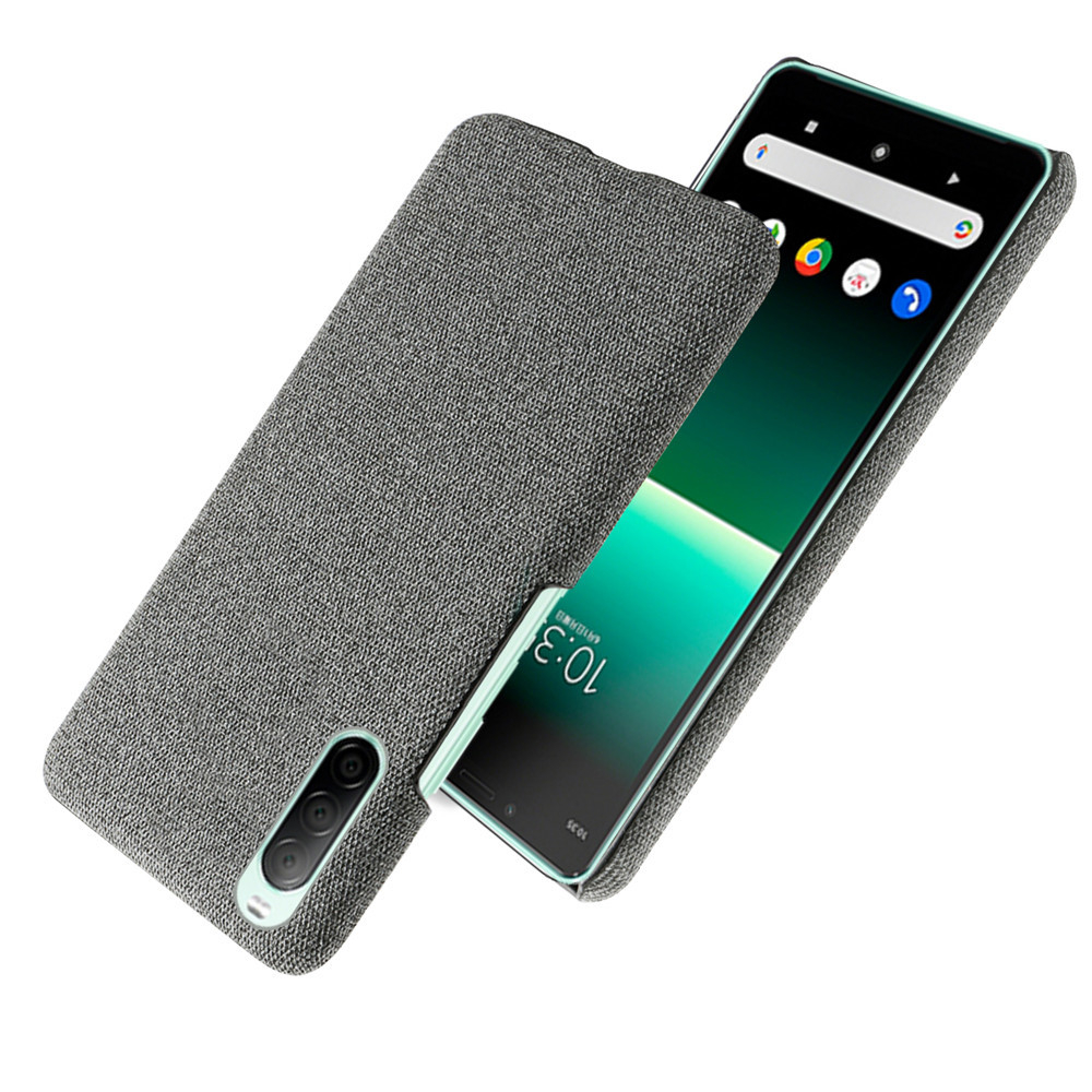 Чехол тканевый светло-серого цвета на смартфон Sony Xperia 10 Mark II с 2020 года, серия Textured
