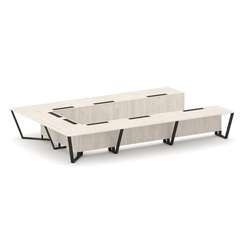 Steel Meet Стол переговорный П-образный KDK-PR.B.SP-15P Денвер Светлый/Металл Черный 4800*3200*750