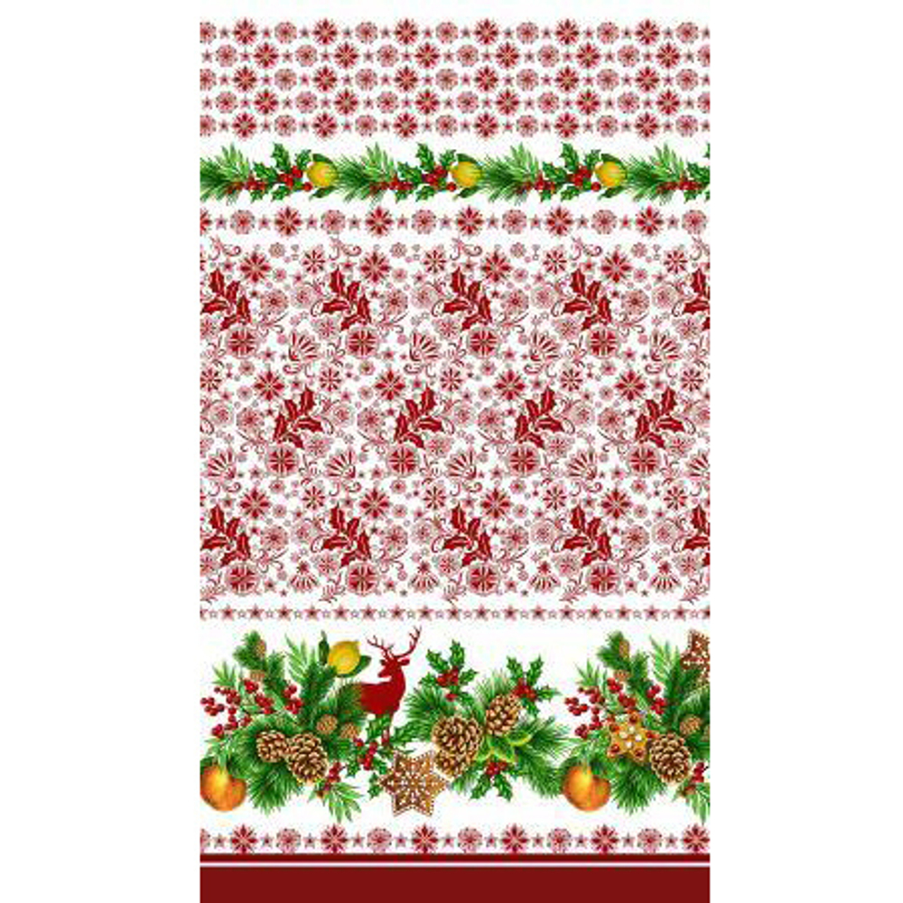 Полотенце вафельное 40*75см «Новогодний пряник» бордо