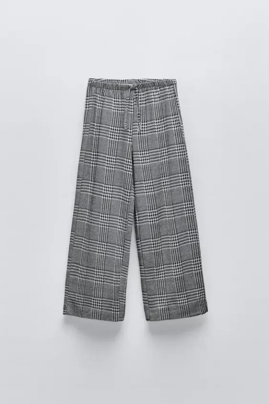 ZARA БРЮКИ С ПРИНТОМ, СЕРЫЙ