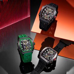 STARKING Eagle Strikes The Sky Collection Automatic Mechanical Movement Silicone Strap Watch Men"s Watches