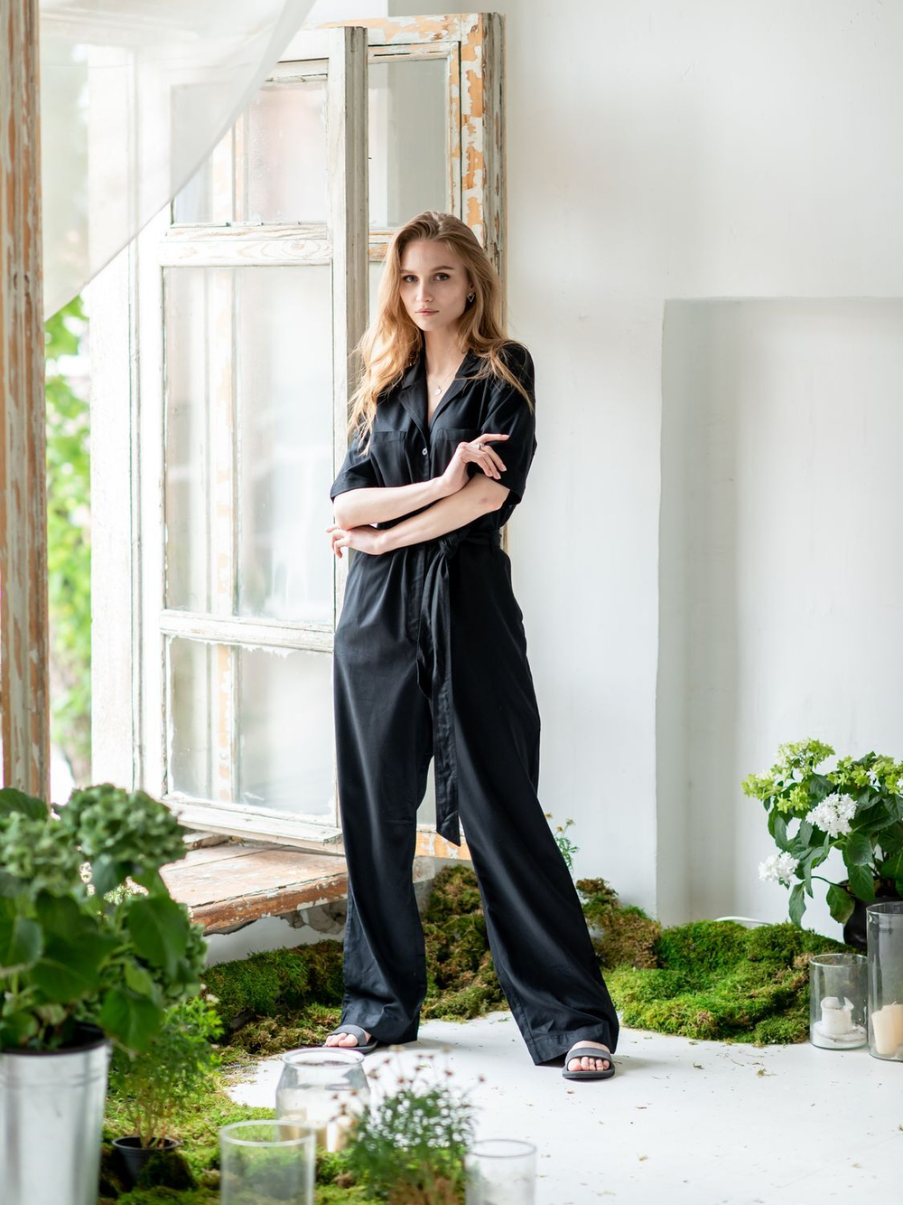 Комбинезон из вискозы (черный)