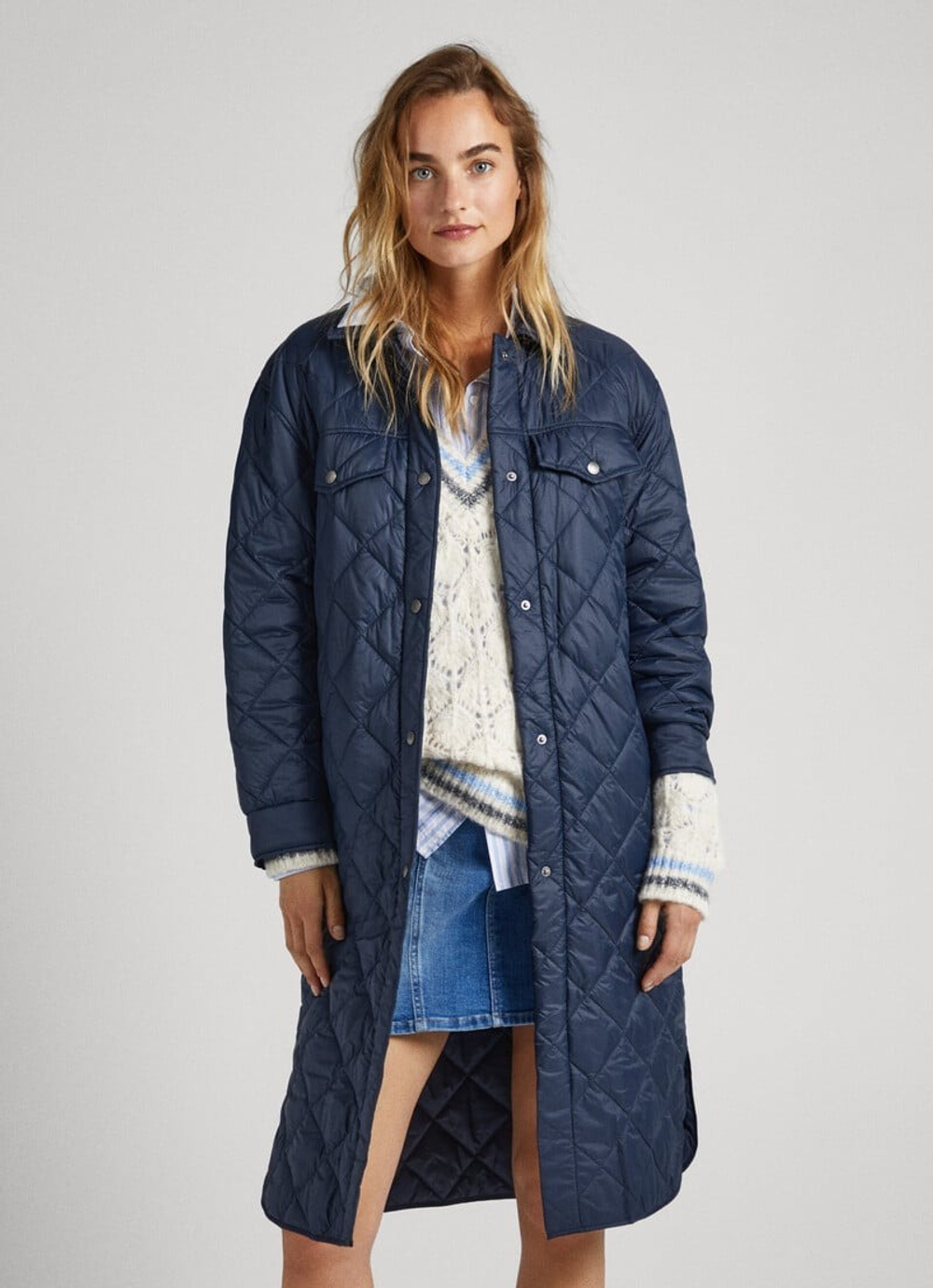Куртка утепленная женская PEPE JEANS LONG QUILTED PUFFER JACKET