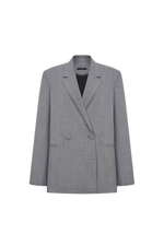 Жакет двубортный серый