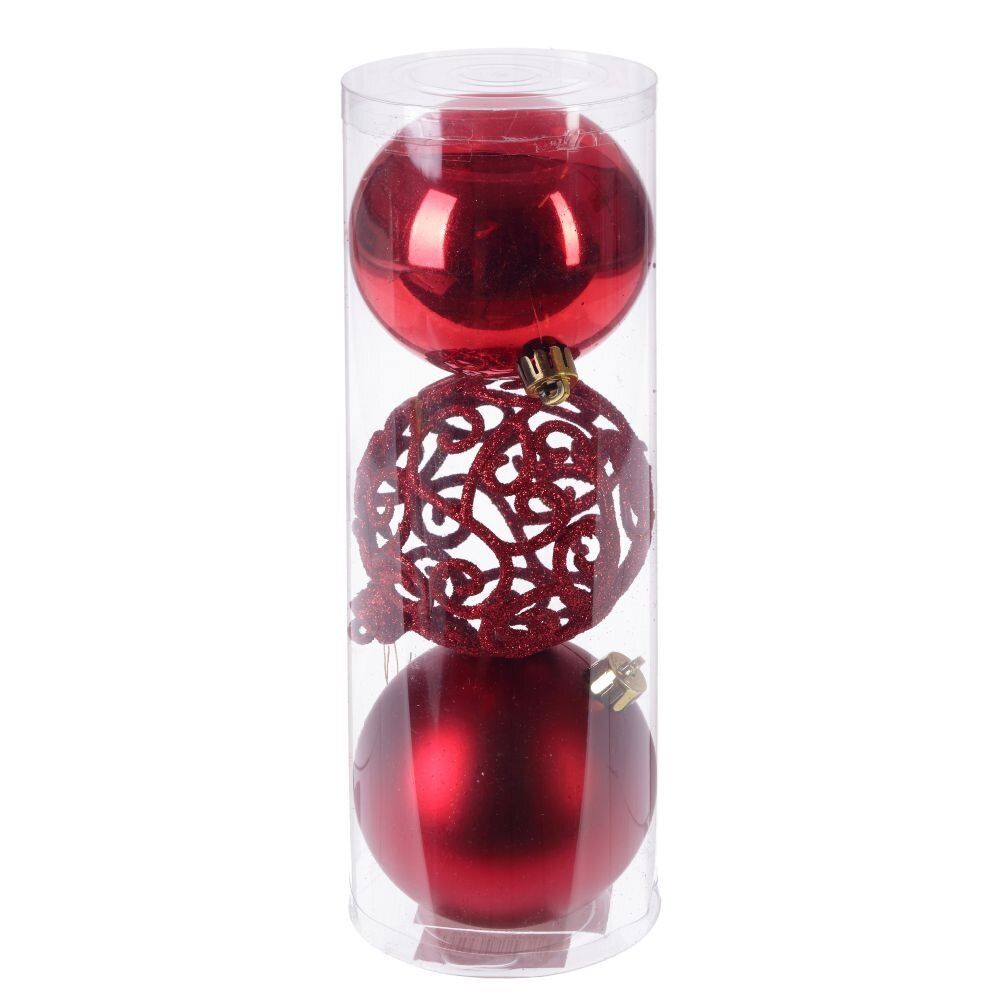 GAEM Набор из 3шт, Украшение новогоднее Шар "Трио фэнтези", D8 см, L8 W8 H24 см