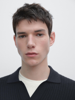 Massimo Dutti Трикотажный свитер из смесового хлопка с воротником-поло, темно-синий