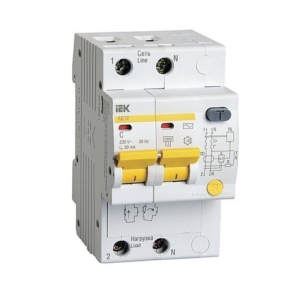 Дифференциальный автомат АВДТ-32 2Р 30мА IEK