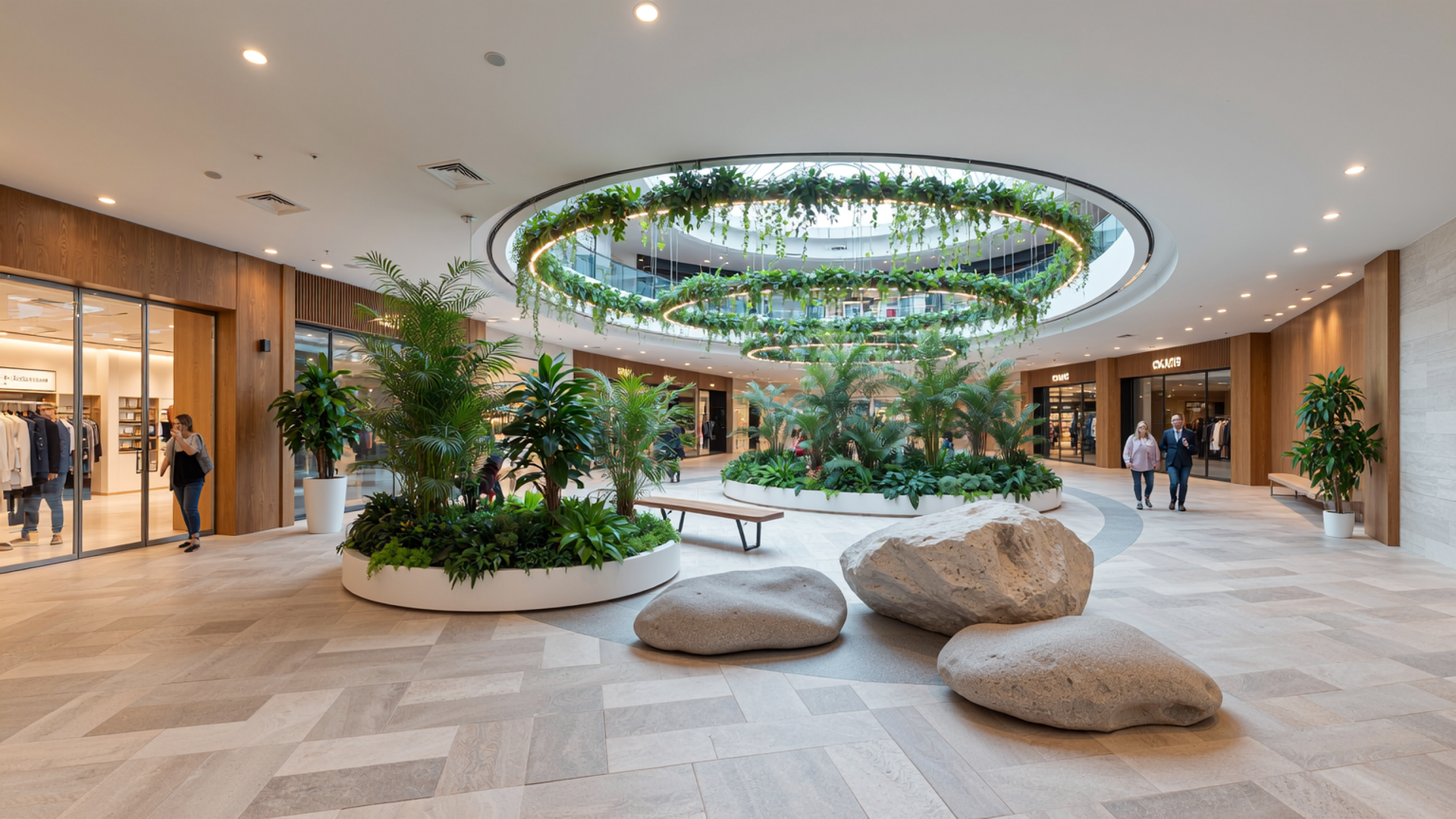 Декоративное озеленение и акцентные композиции для витрин, галерей, фудкорта и входных зон