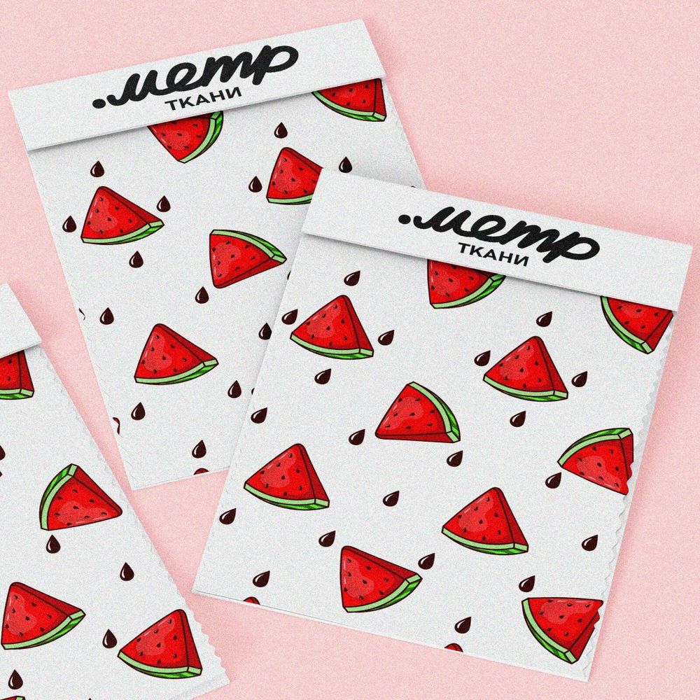 Ткань лен арбузы кусочки