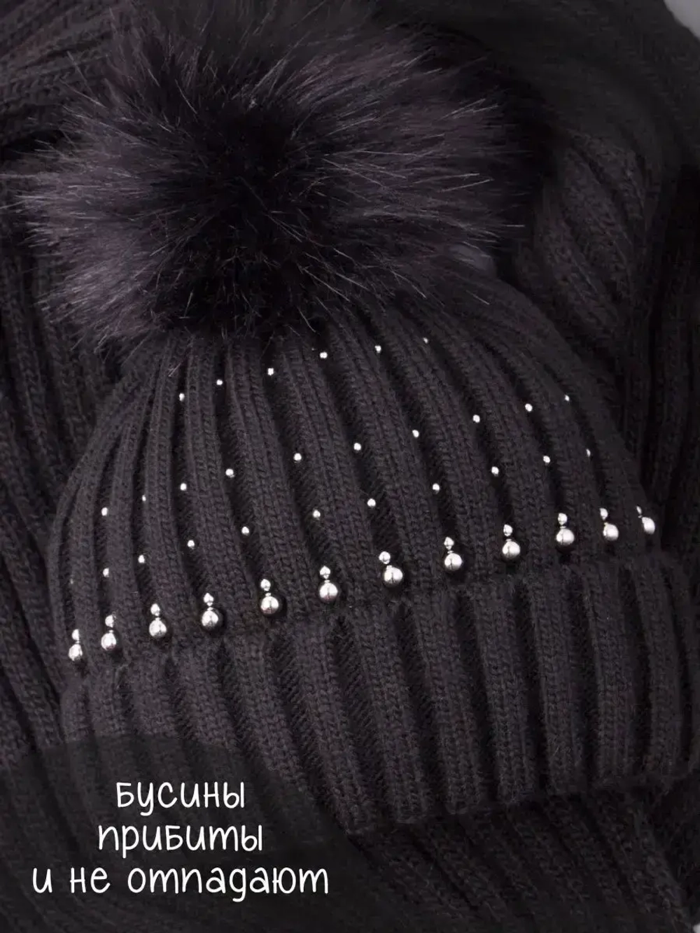 Шапка для девочки зимняя вязаная и шарф