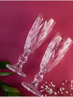 Бокалы для шампанского, 175 мл. 6шт, с золотой каймой