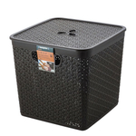 Корзина для хранения Keeplex Rattan со съемной крышкой 21л квадратная 31х31х28см темный каштан