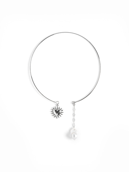 Обруч "Heart pearl" Silver