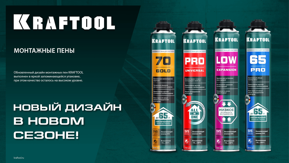 KRAFTOOL FIRE STOP B1, 750 мл, пистолетная, огнестойкая, не залипающий клапан, 240°С, SVS, выход до 51 л, монтажная пена (41186)