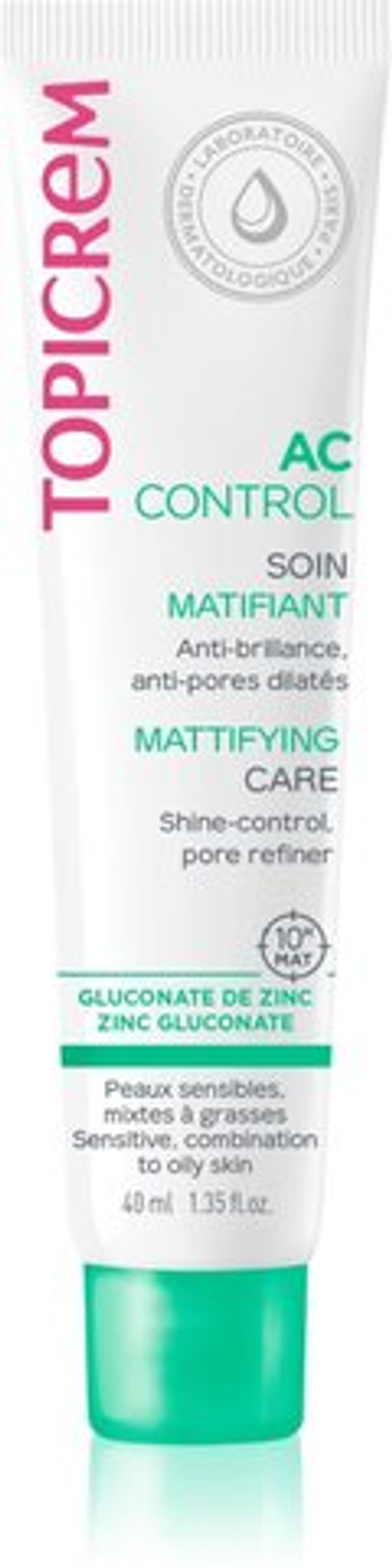 Topicrem AC Mattifying Care - легкий матирующий крем для лица /   40  ml  / GTIN 3700281703573