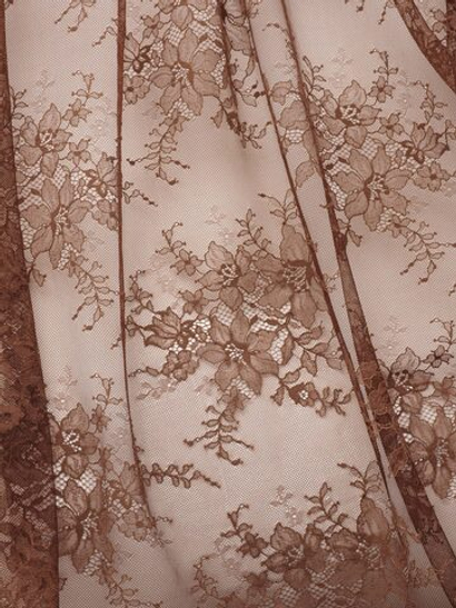 Кружевное полотно молочный шоколад неэластичное 145 см