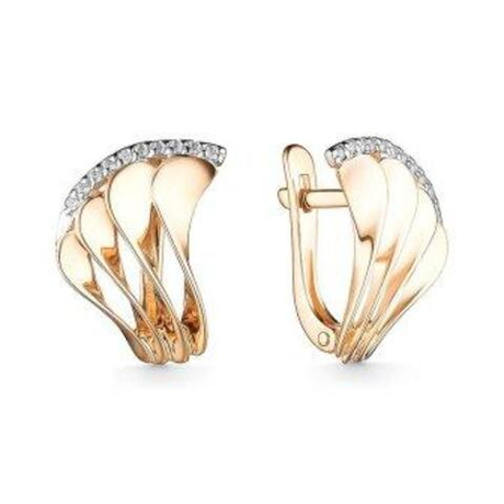 Серьги из золота с фианитами