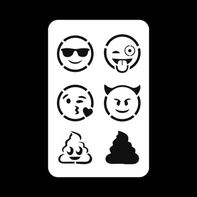 Трафарет для аквагрима "Смайлы", прямоугольный 14 на 9 см