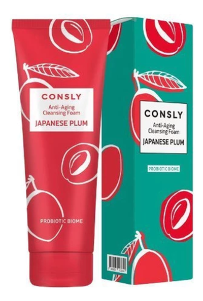 Омолаживающая очищающая пенка для умывания с экстрактом японской сливы для кожи с возрастными изменениями, 120мл, Consly