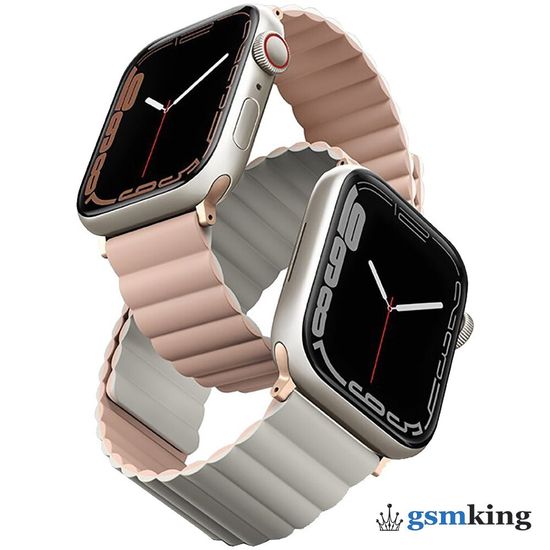 Uniq REVIX reversible Magnetic Strap for Apple Watch 42|44|45mm Pink/Beige