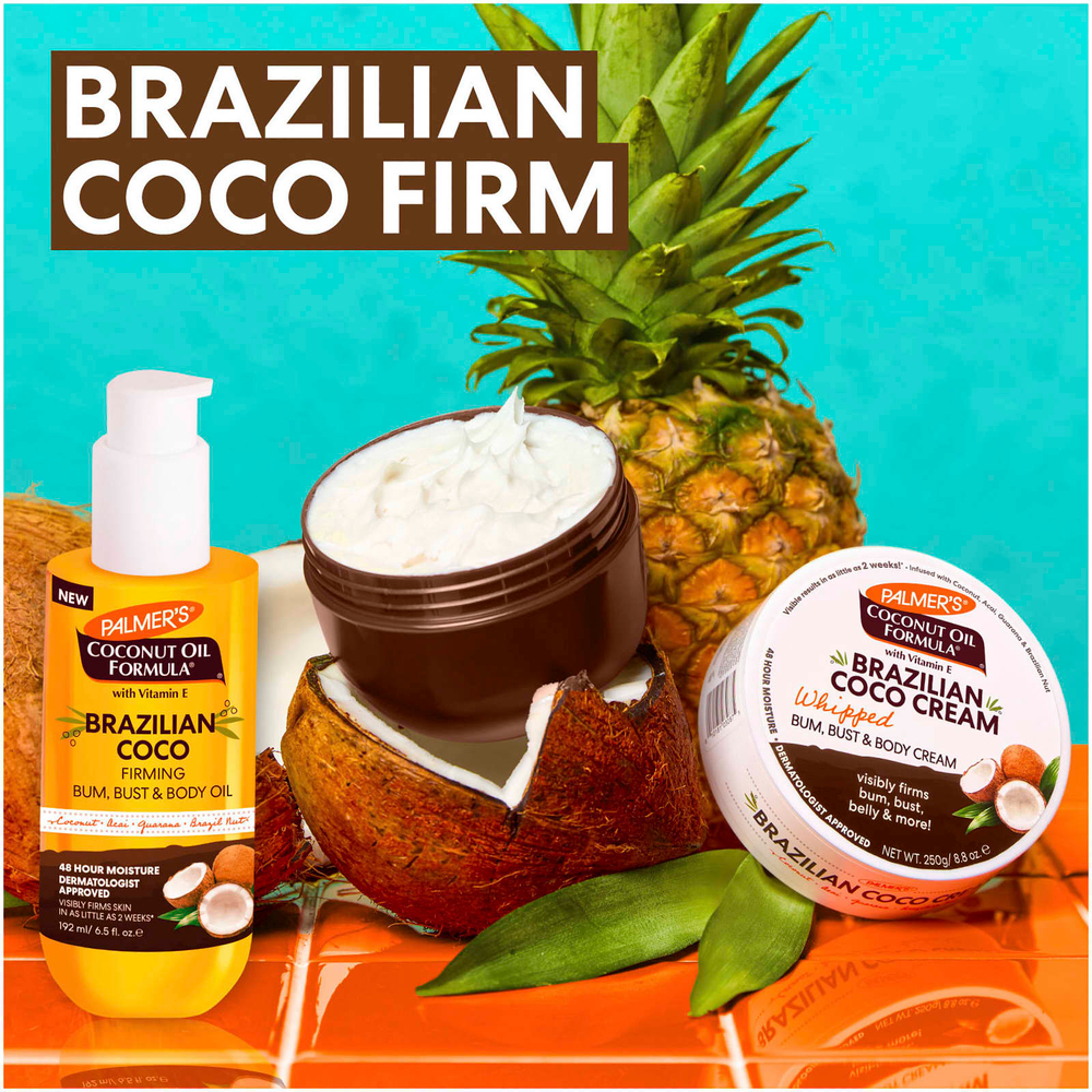 Palmer's, Coconut Oil Formula® с витамином E, для упругости попы, масло для груди и тела, бразильский кокос, 192 мл (6,5 жидк. унции)