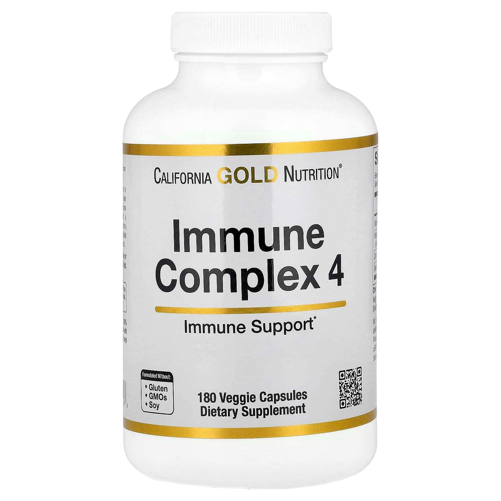 California Gold Nutrition, Immune Complex 4, комплекс для укрепления иммунитета, 180 растительных капсул