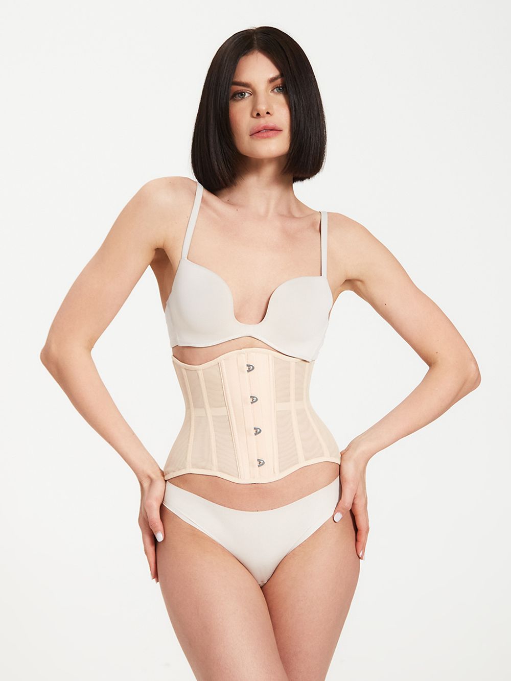 Нюдовый прозрачный корсет MINI