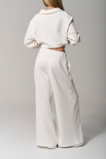 Брюки трикотажные wide leg белые