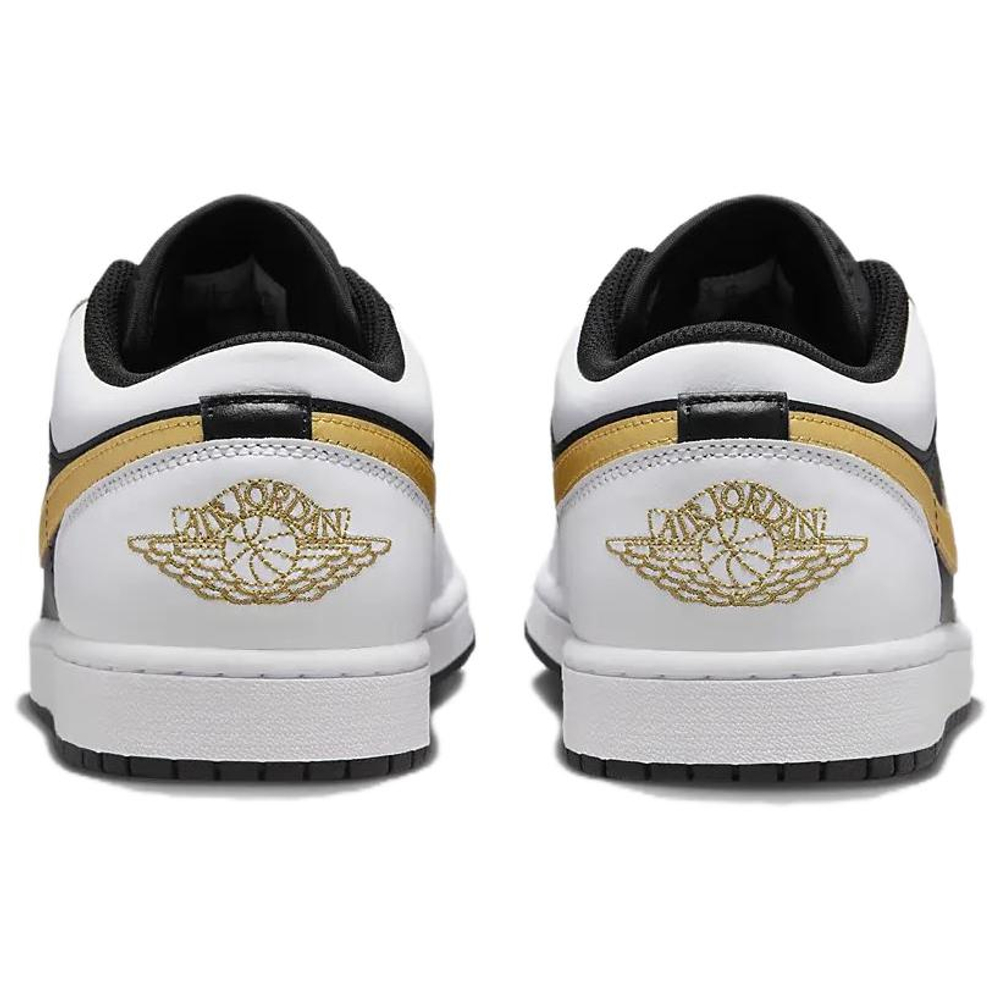 Jordan 1 Low White Black Metallic Gold Swoosh