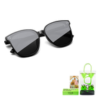 VEGOOS TR/Memory Plastic Square Sunglasses Unisex Black Frame